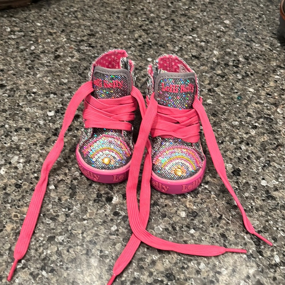 Lelli Kelly Girls Rainbow Sequin Shoes Pink Sz 5.5